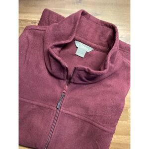 Natural Reflections Womens 1X Burgundy Fleece‎ Vest Zip Front Pockets